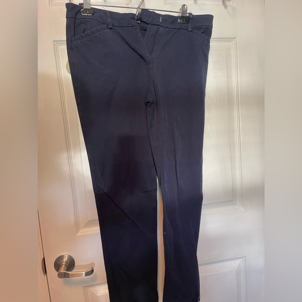 Straight leg navy blue pants